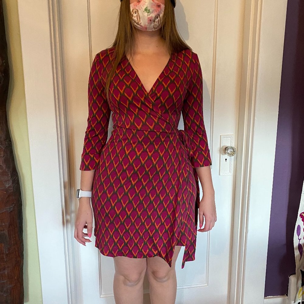 DVF Silk Wrap Dress sz 10
